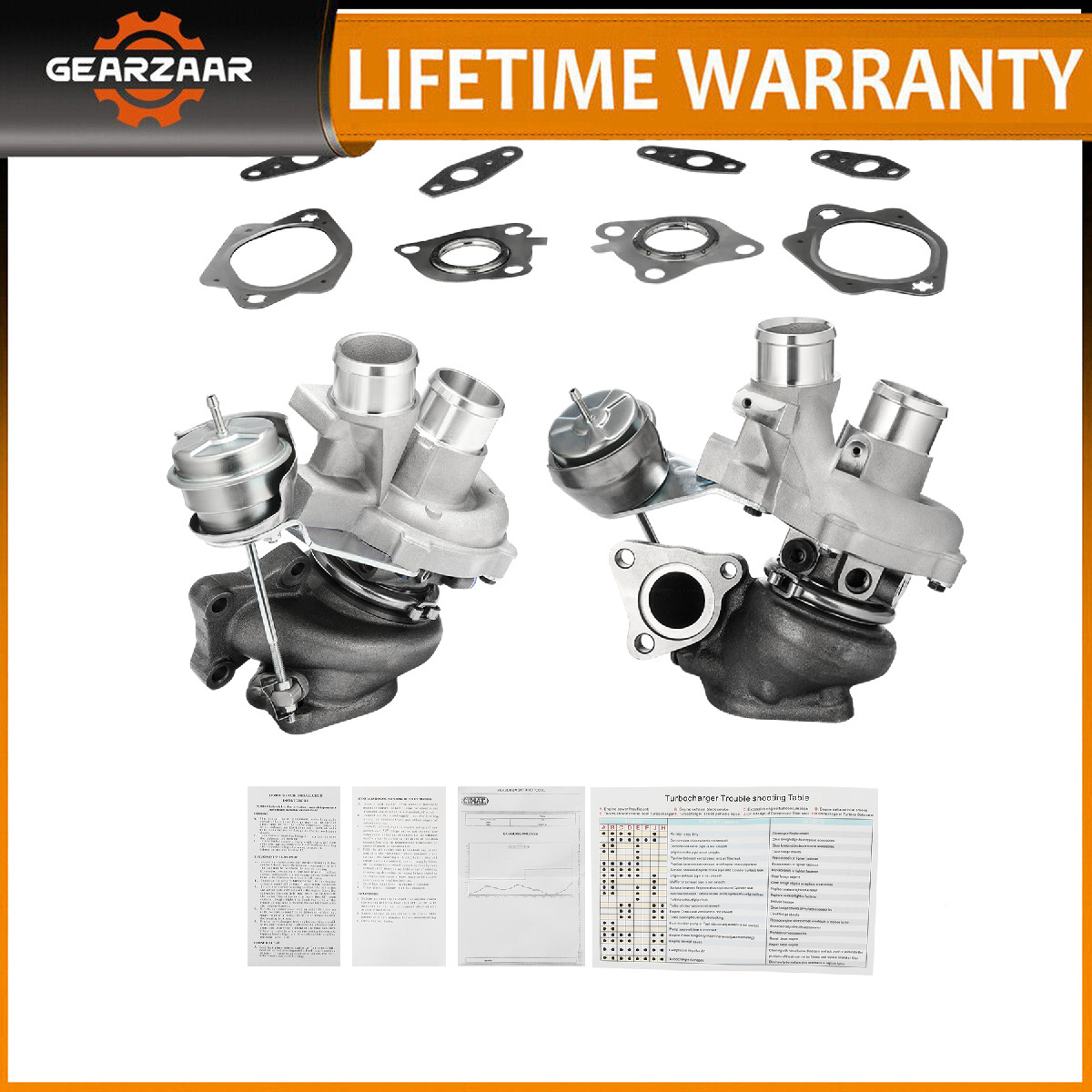 Set of Turbos 53039700469 5303-970-0469 fits Ford Expedition Left New