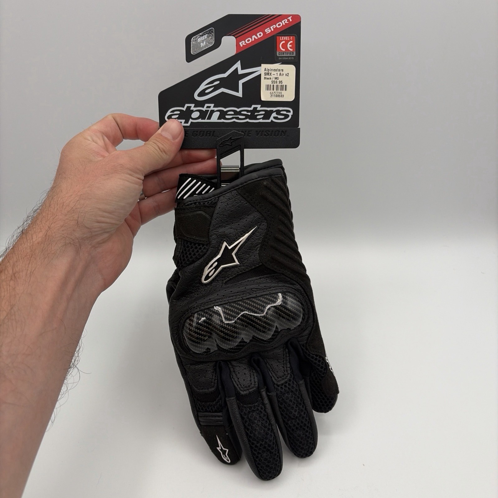 *NEW* Alpinestars SMX-1 Black Street Glove Medium *NEW* Alpinestars SMX-1 Black Street Glove Medium