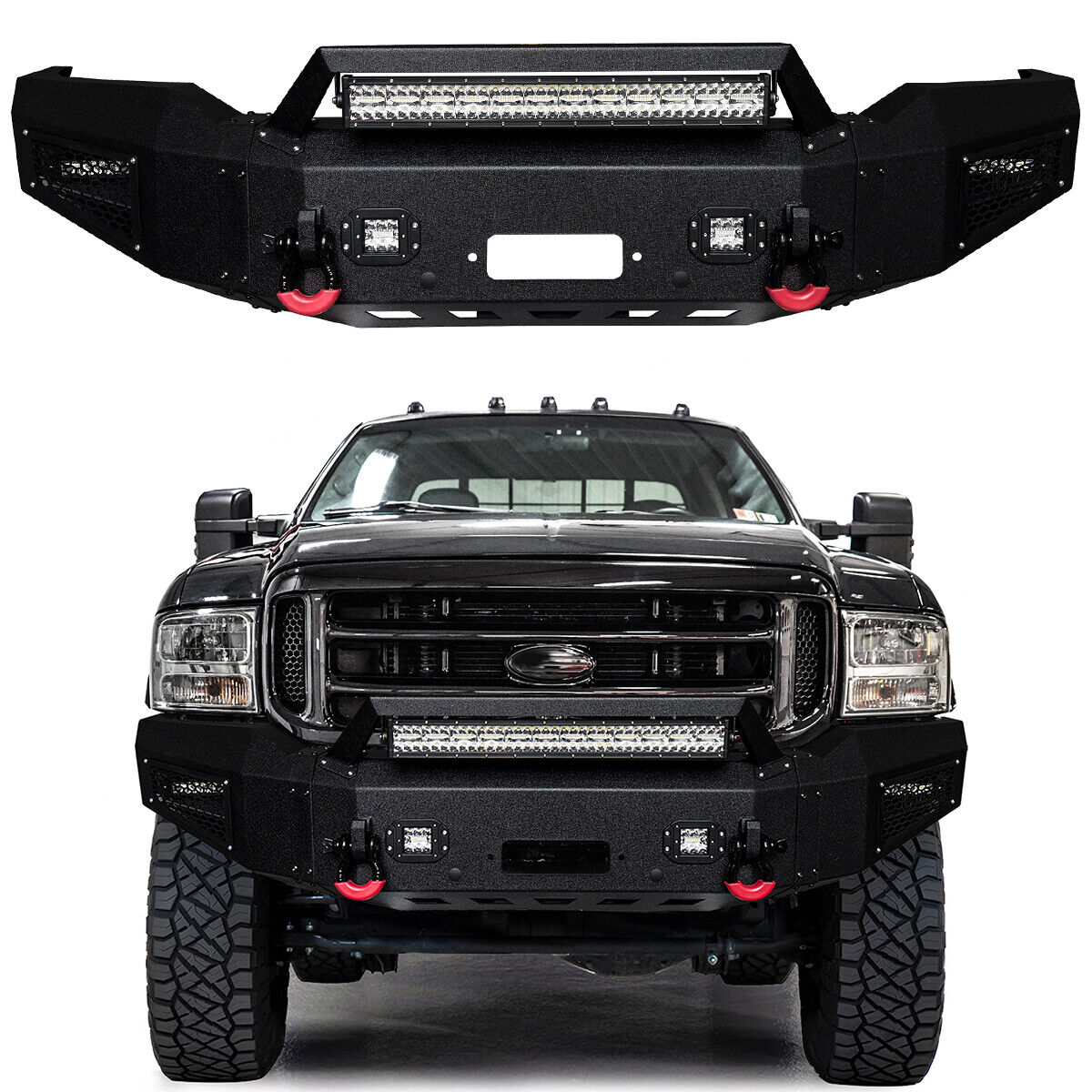 Vijay For 1999-2004 Ford F250 F350 Front or Rear Bumper with LED Lights