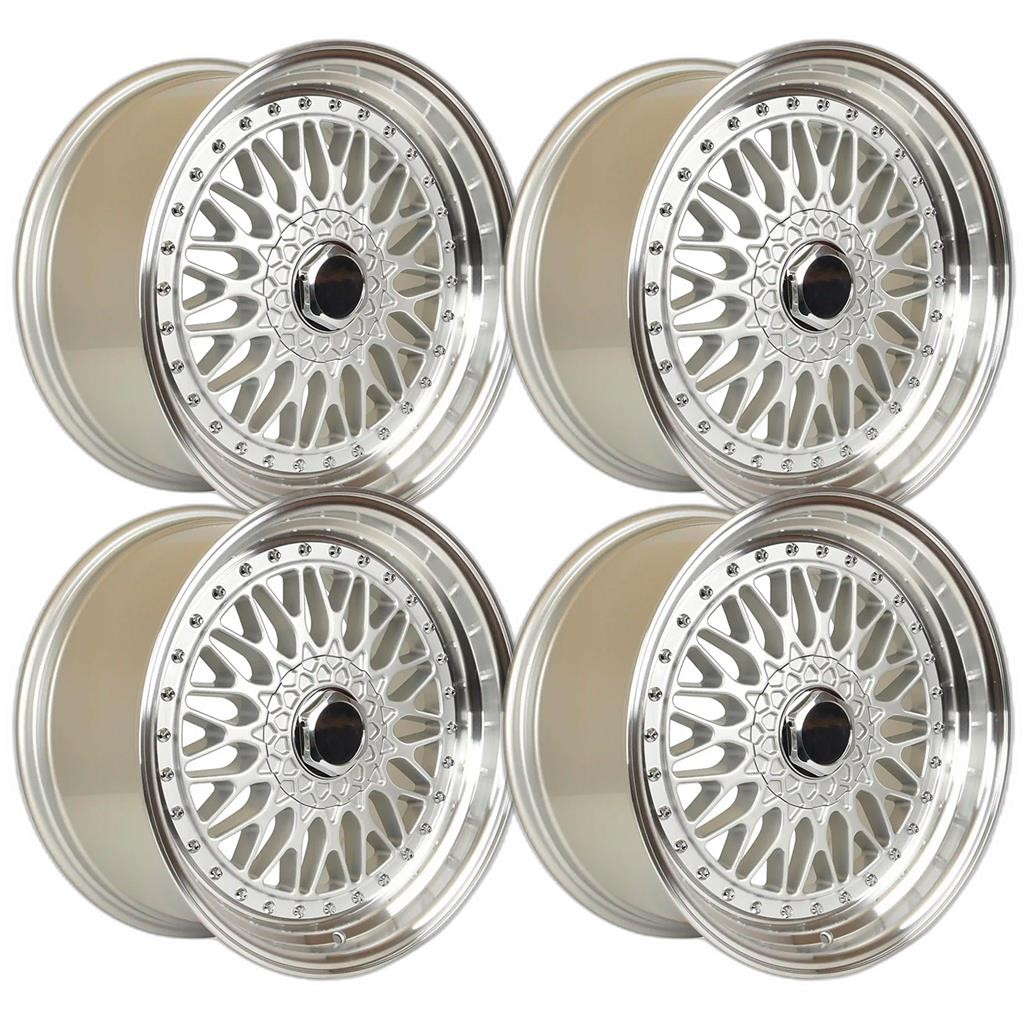 (Set-4) IPW W883 15x7 4x100 Silver Machined 20mm Wheels Rims 15 Inch