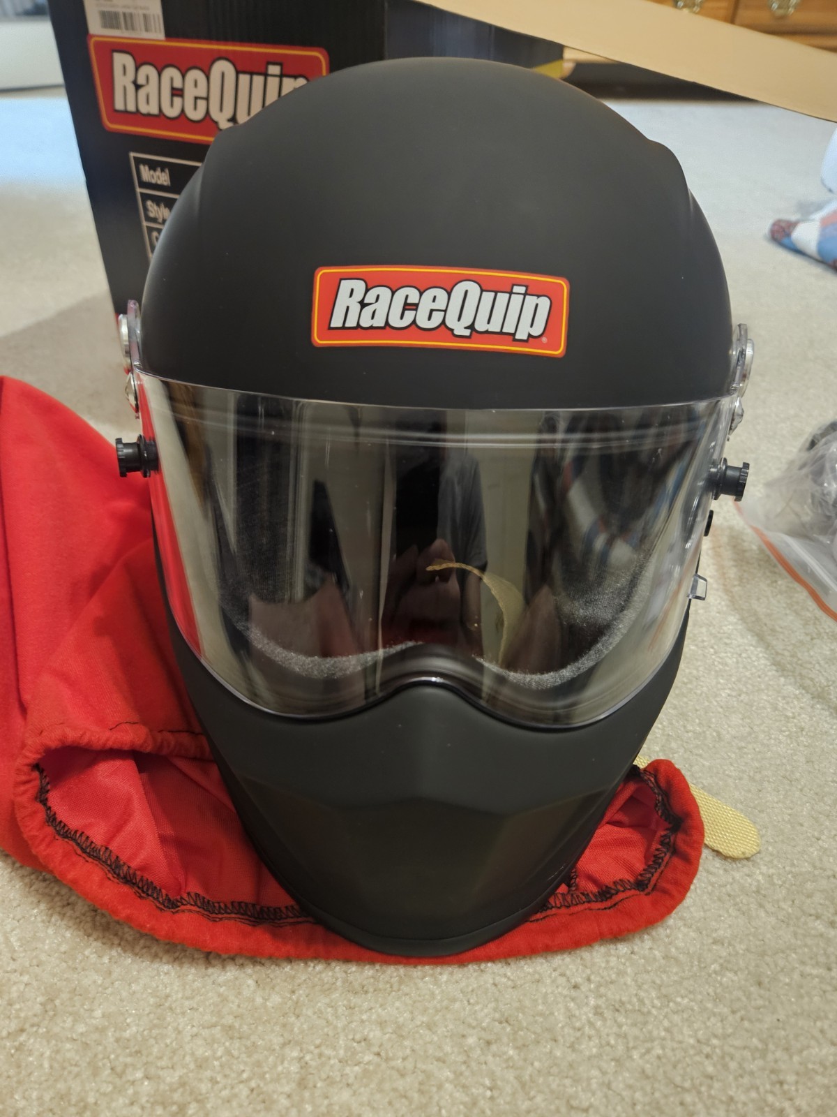 NEW RACEQUIP HELMET 283995 VESTA15, SA2015, FLAT BLACK LARGE NEW RACEQUIP HELMET 283995 VESTA15, SA2015, FLAT BLACK LARGE