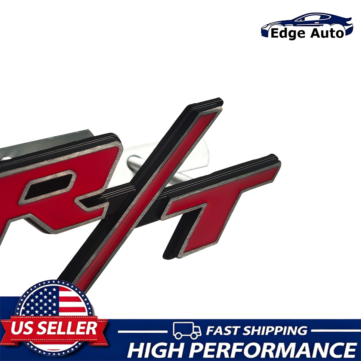 3D For RT R/T Front Grill Emblem Car Truck Badge Red Chrome Nameplate Decoration