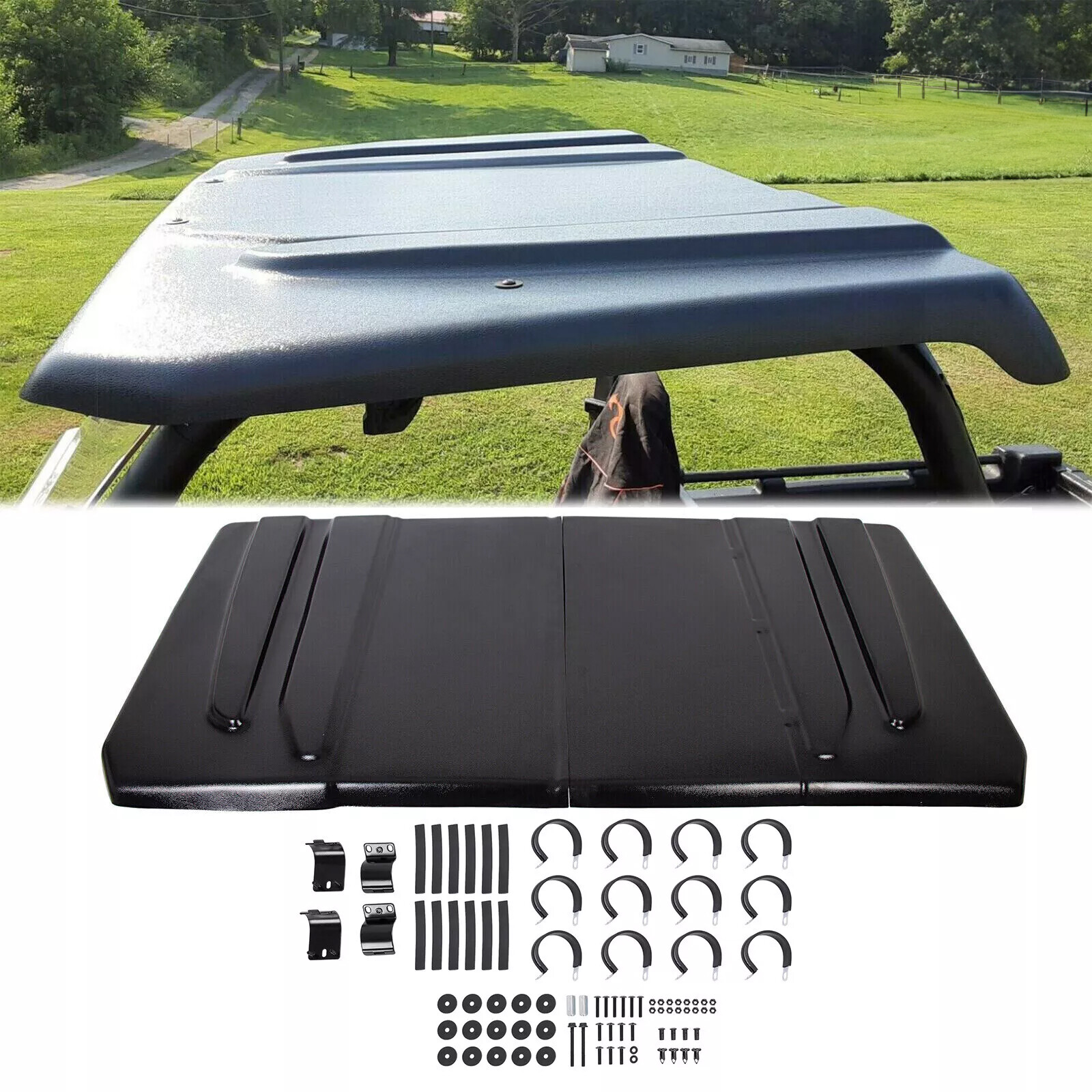 Polyethylene Hard Top Roof  Split Style For Polaris Ranger Full Size 500 700 UTV