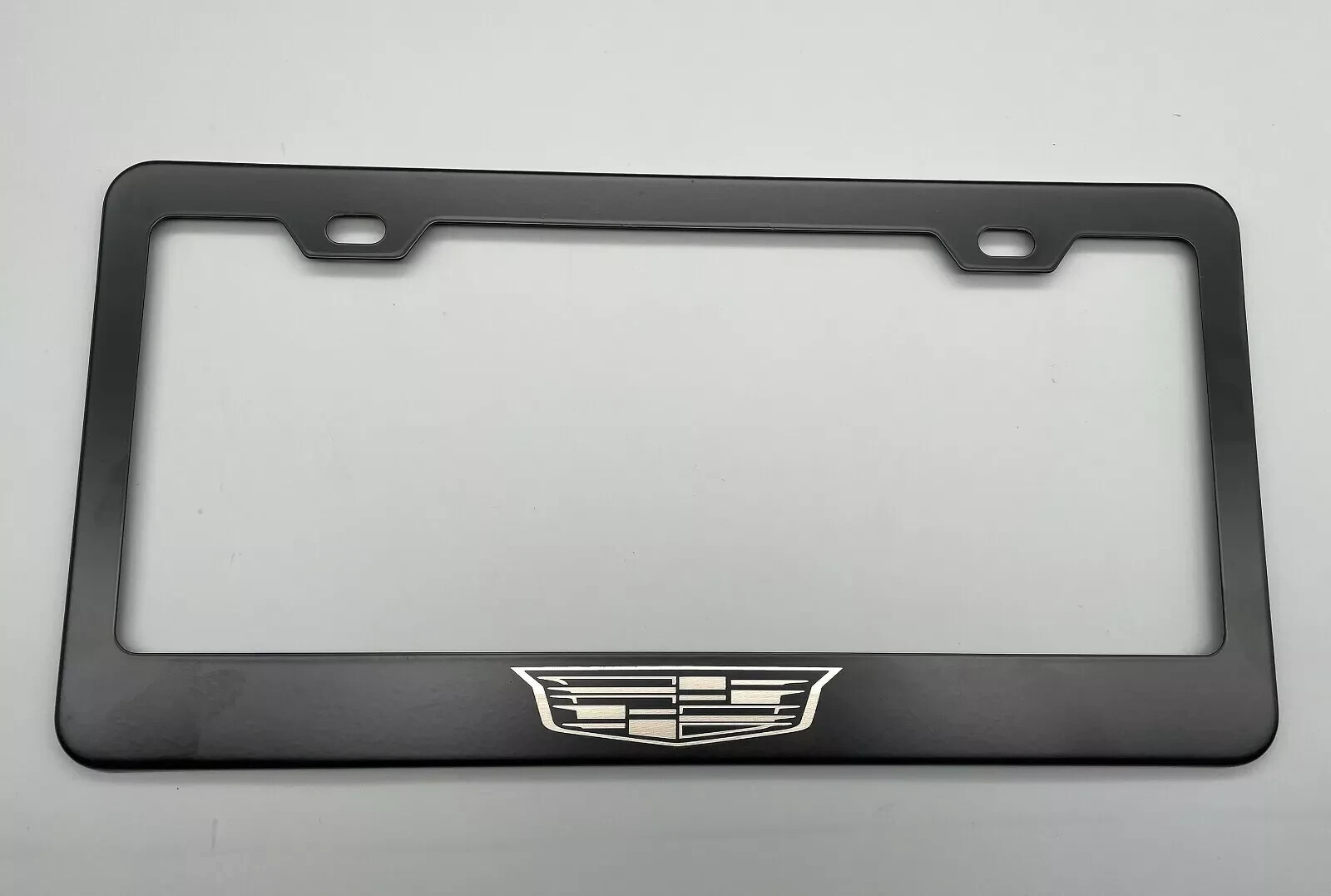 Laser Engraved stainless steel fit Cadillac Black LICENSE PLATE FRAME 