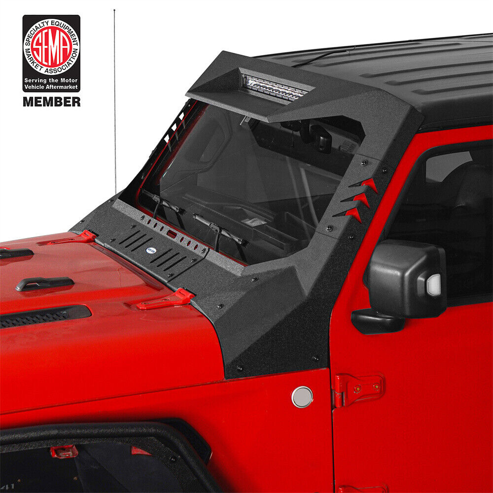 Madmax Windshield Frame Cover Visor Cowl Armor fit 2018-2024 Jeep Wrangler JL JT