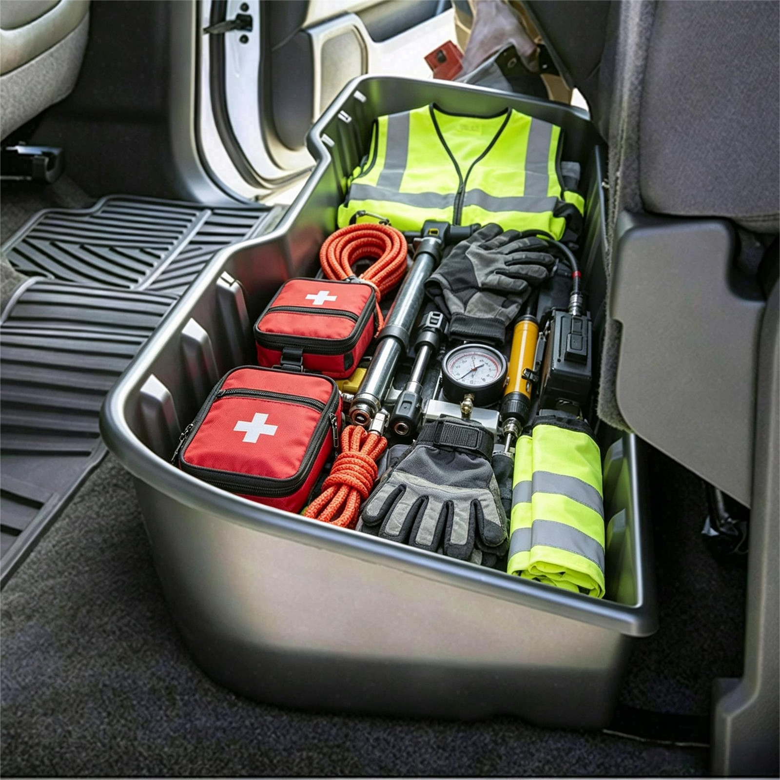 Black Underseat Storage Box for 07-18 Chevy Silverado 07-19 GMC Sierra CREW CAB Black Underseat Storage Box for 07-18 Chevy Silverado 07-19 GMC Sierra CREW CAB