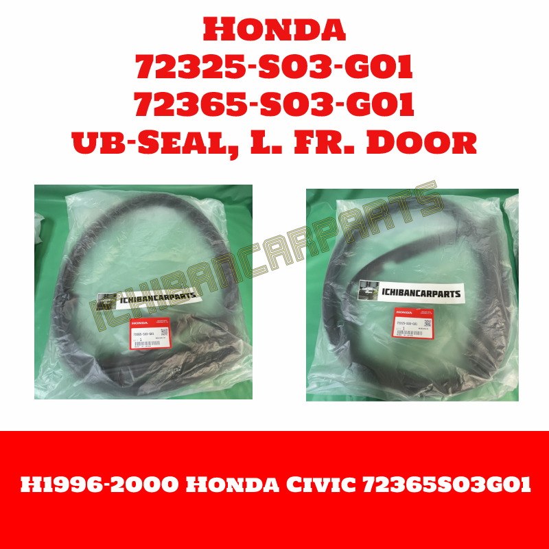Honda Genuine FR Door Sub Seal R L Set Civic 1996-2000 EK9 EK4 Type-R Sir USPS