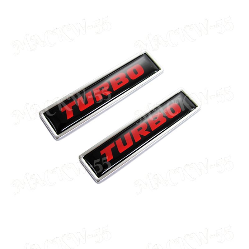 For 2PCS Turbo Emblem Luxury Auto Car Body Fender Metal Badge Sticker Decal