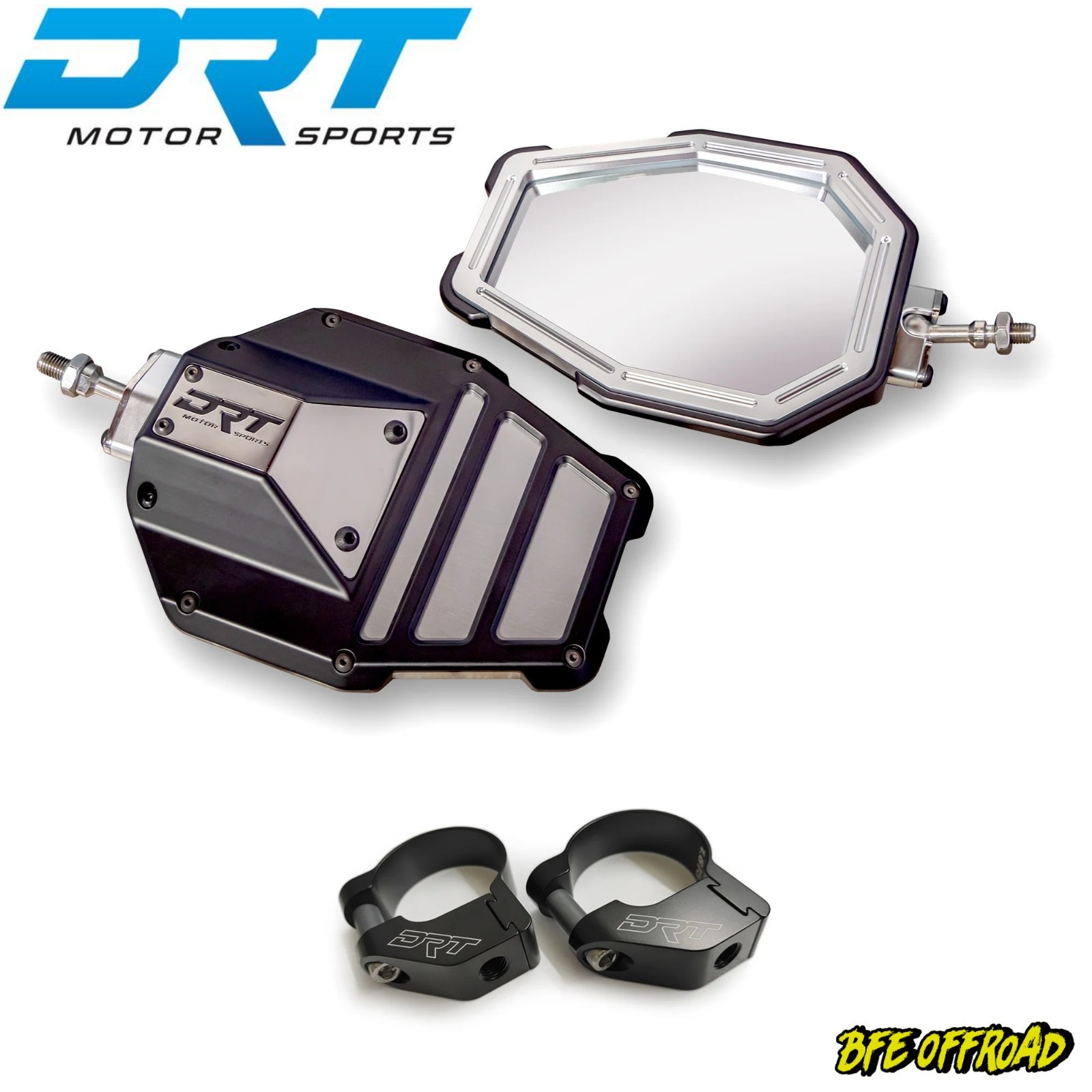 DRT Billet Aluminum Tactical Convex Side Mirror Set W 1.75\