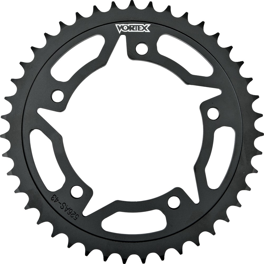 Vortex Steel Rear Sprocket 520 43-Tooth Black 245AS-43 Vortex Steel Rear Sprocket 520 43-Tooth Black 245AS-43