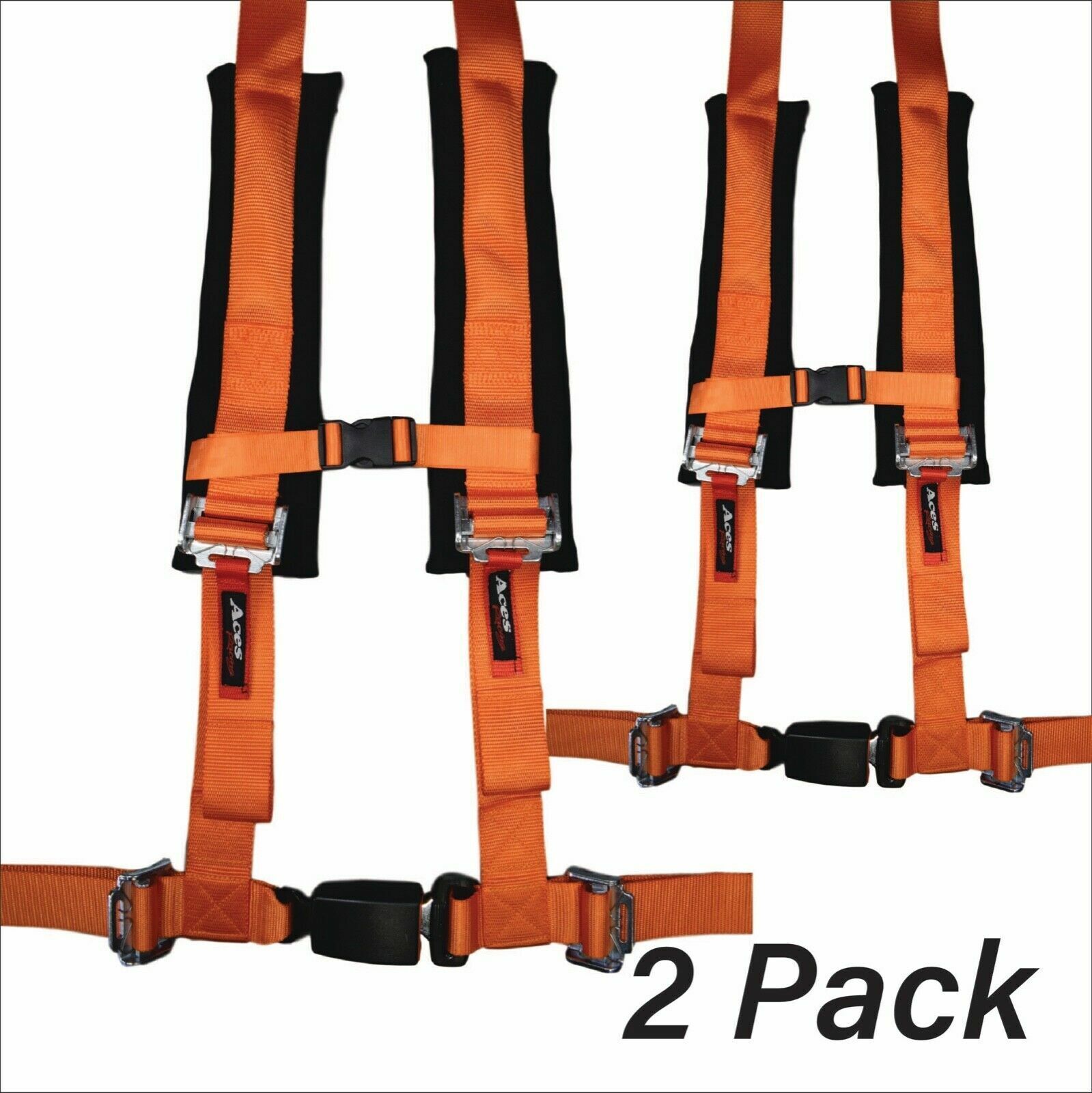 Pair of Orange 4 Point Harnesses For RZR 170