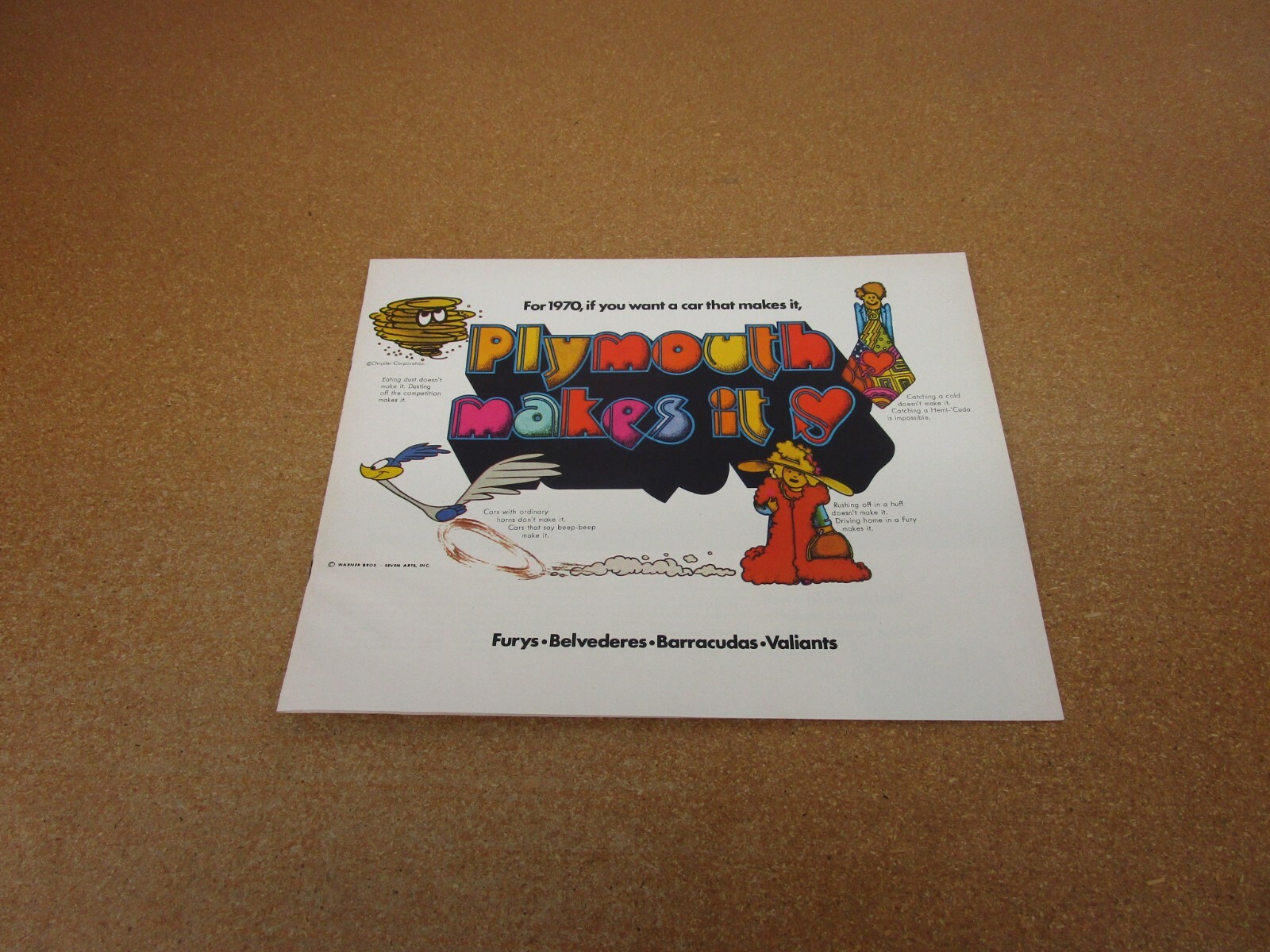 1970 Plymouth Cuda Satellite Belvedere Fury GTX Road Runner sales brochure