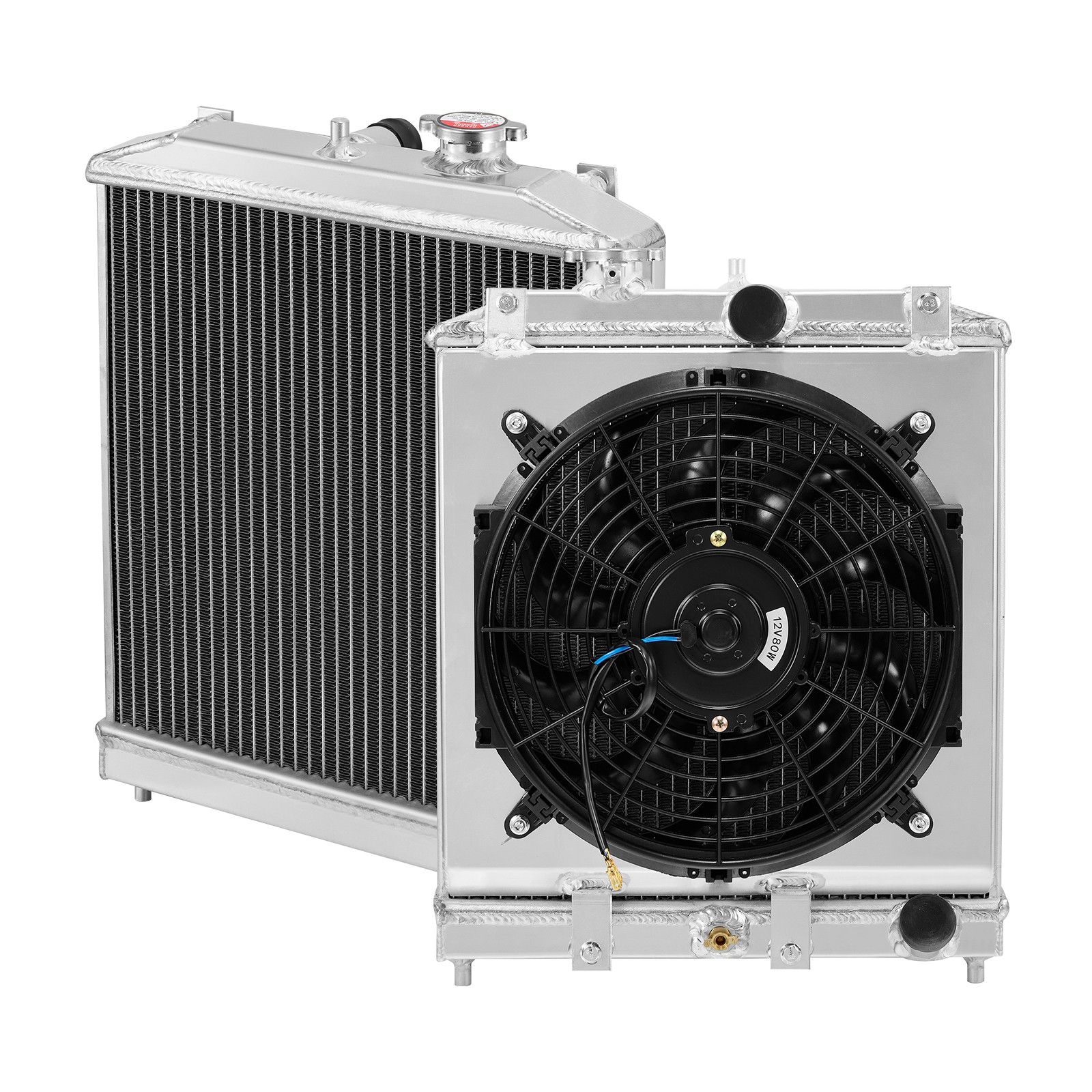 2-Row Aluminum Radiator+Shroud Fan For Honda Civic EK EG B16 1992~2000 1999 1998