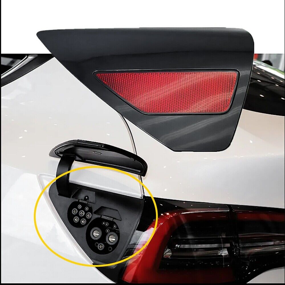 Left Charge Door Cover Reflector Charging Port Cover for Tesla Model 3 Y 2017-23