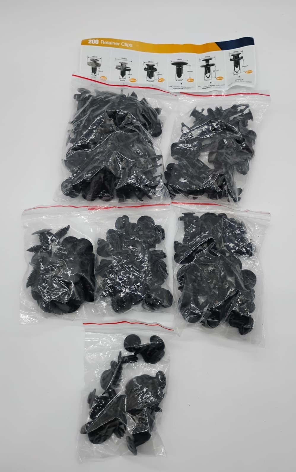 GOOACC GRC-47 Universal Fender Clips Push Retainer Fastener Kit 200PCS for GM