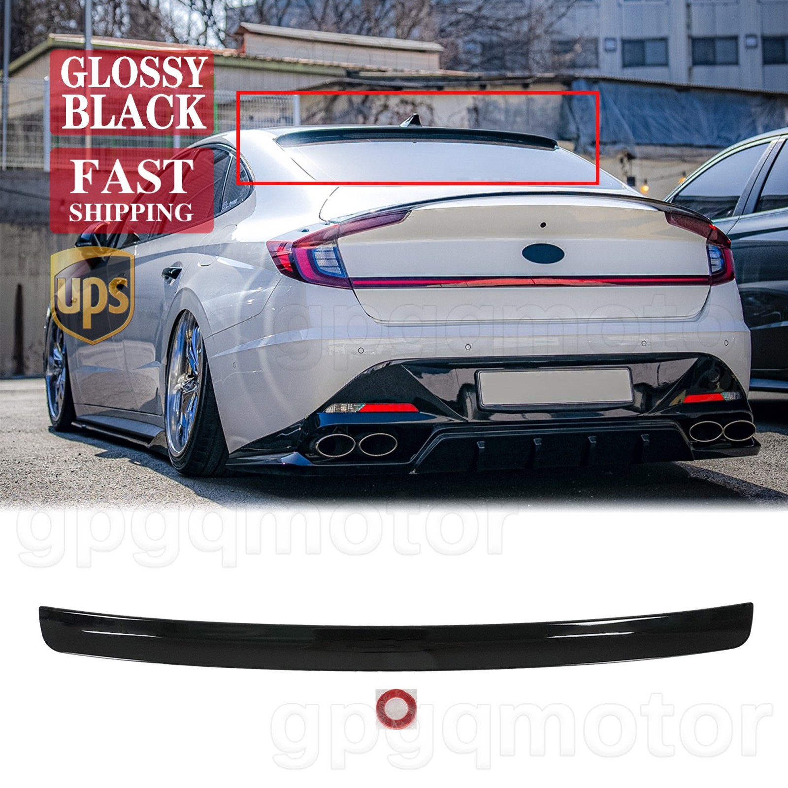 For Hyundai Sonata 2020-2026 Gloss Black Duckbill Style Rear Roof Visor Spoiler