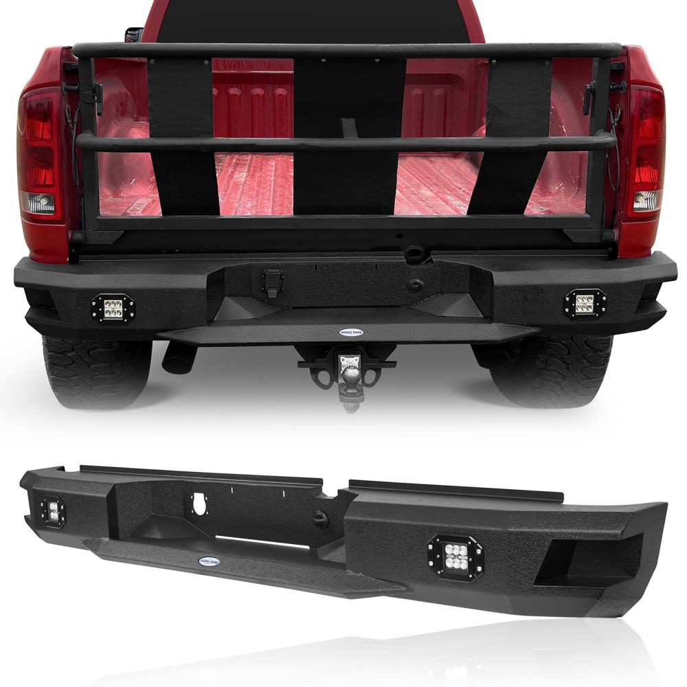 Fit 2003-2009 Dodge Ram 2500 3500 Rear Bumper w/ LED Floodlight Heavy Duty Steel