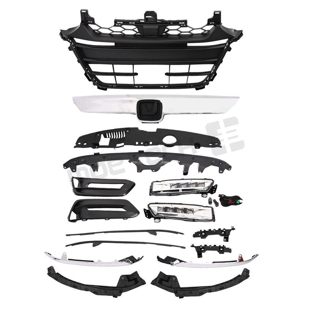 16PC Chrome Grille Molding Fog light Bumper Headlight Bracket For Accord 2018-20