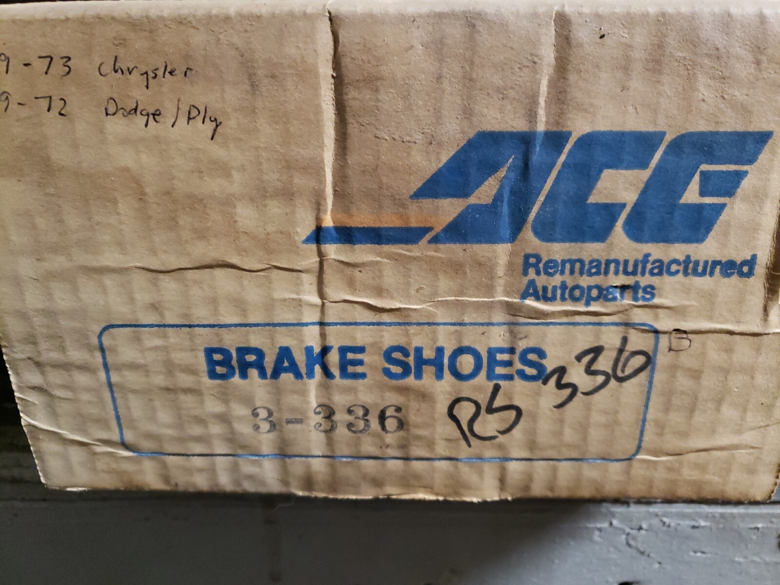 REMANUFACTURED ACE RS-336 FRONT BRAKE SHOE 69-72 Dodge/69-73 CHRYSLER REMANUFACTURED ACE RS-336 FRONT BRAKE SHOE 69-72 Dodge/69-73 CHRYSLER