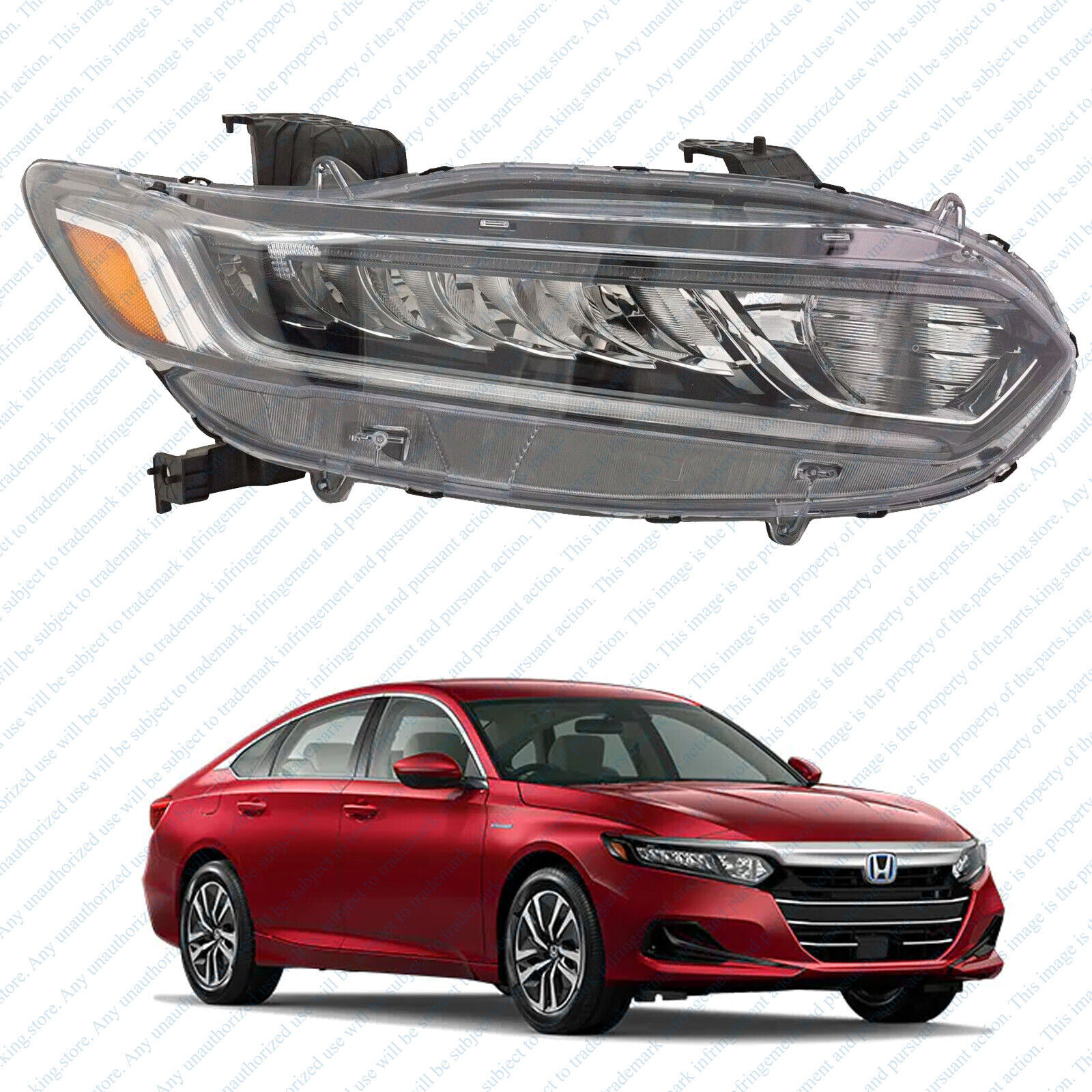 For 2018 2021 Honda Accord Halogen LED Headlight Assembly Right Passenger Side