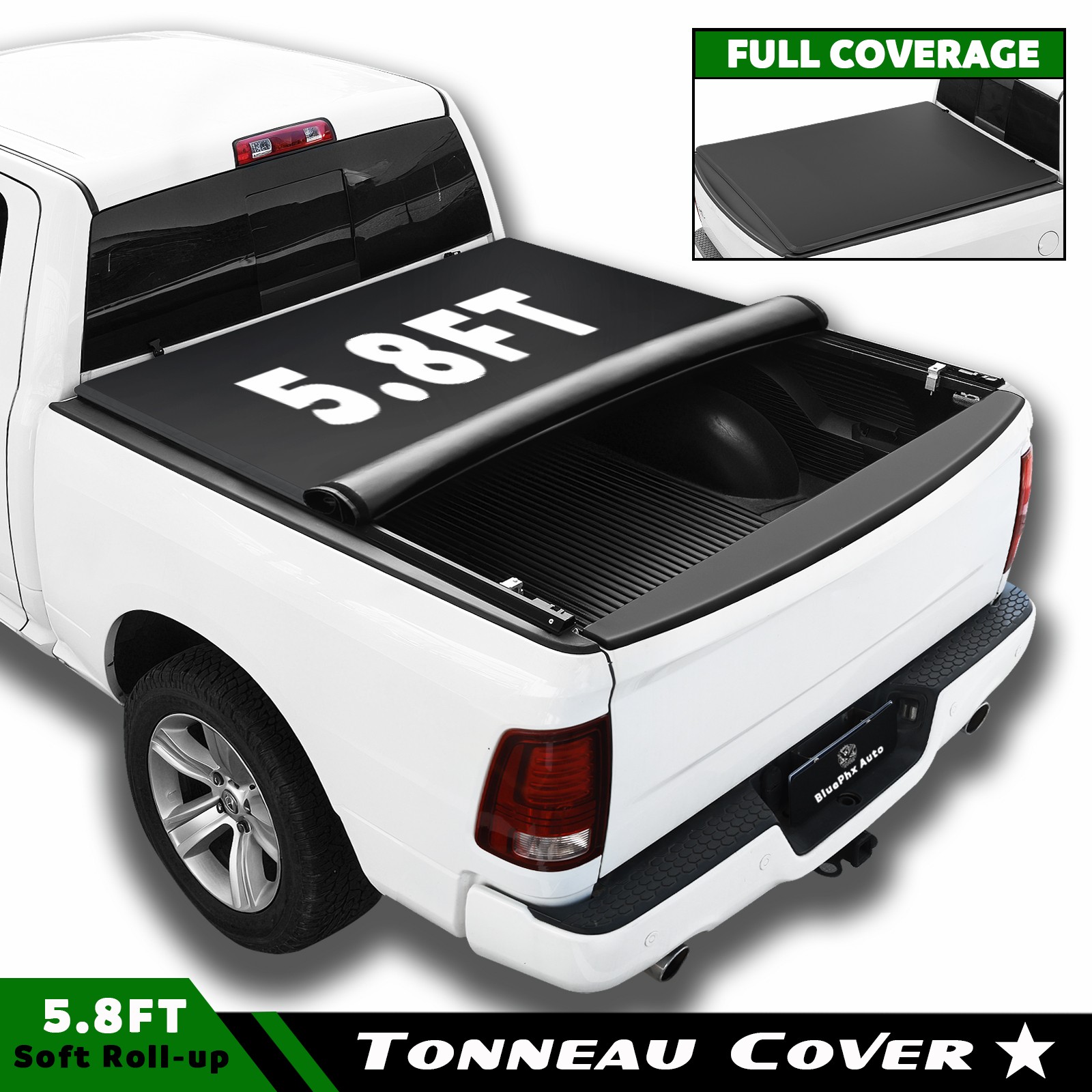 FOR 2019-2026 Chevy Silverado/ GMC Sierra 1500 5.8FT Tonneau Cover Soft Roll-up