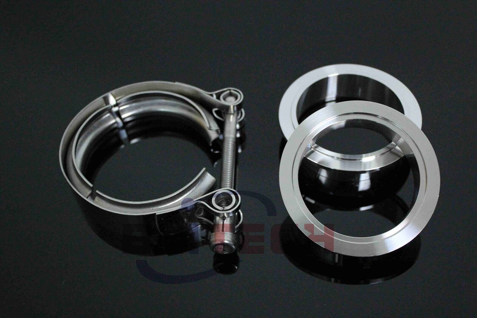 2.5'' Inch Stainless Steel V-Band Flange & Clamp Kit for Turbo Exhaust Pipe New