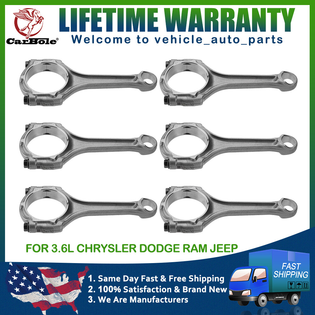 Connecting Rod 3.6L For Dodge Chrysler Jeep RAM 2011-2021 NEW Press Fit SET of 6
