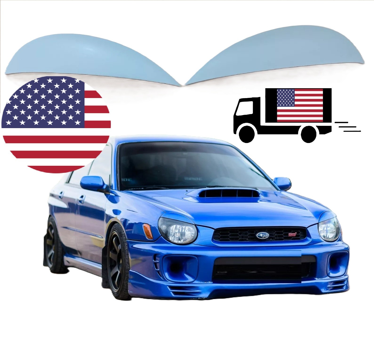 For Subaru Impreza Bugeye Eyebrows Eyelids Headlight Covers Eyelash 2000-2003