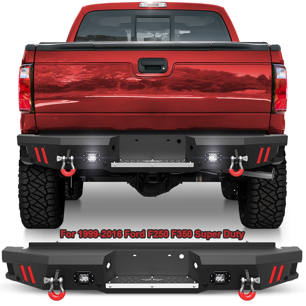 Steel Rear Bumper for 1999-2016 Ford F250 F350 F450 Super Duty With Drings Light