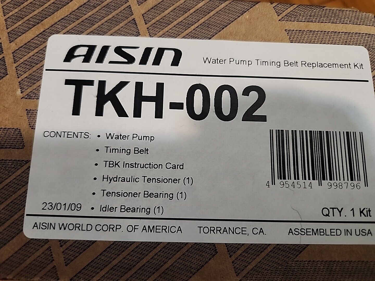 AISIN TKH-002 Engine Timing Belt Kit with Water Pump Honda Acura