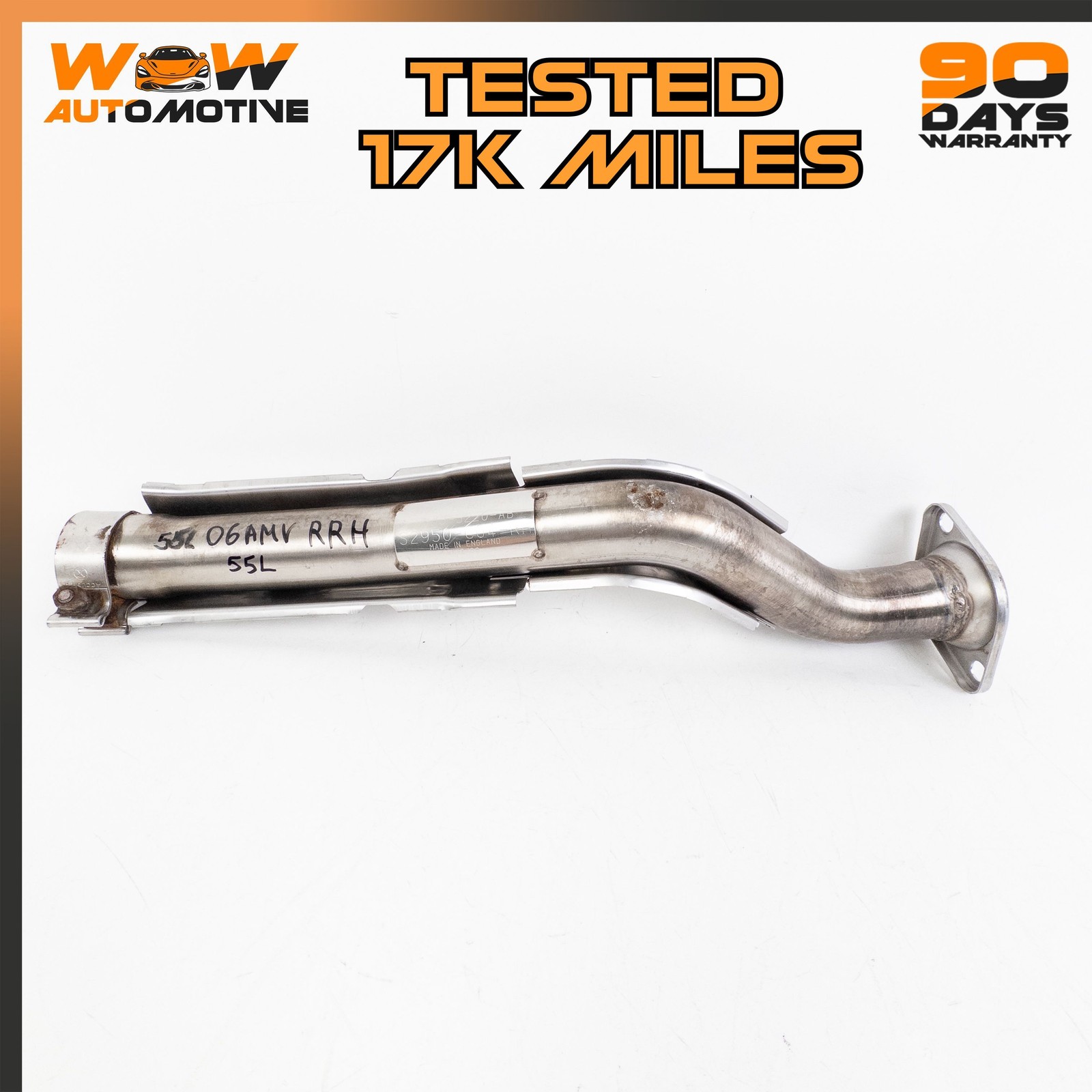 06-16 ASTON MARTIN V8 VANTAGE 4.3L REAR RIGHT EXHAUST INTERMEDIATE PIPE OEM