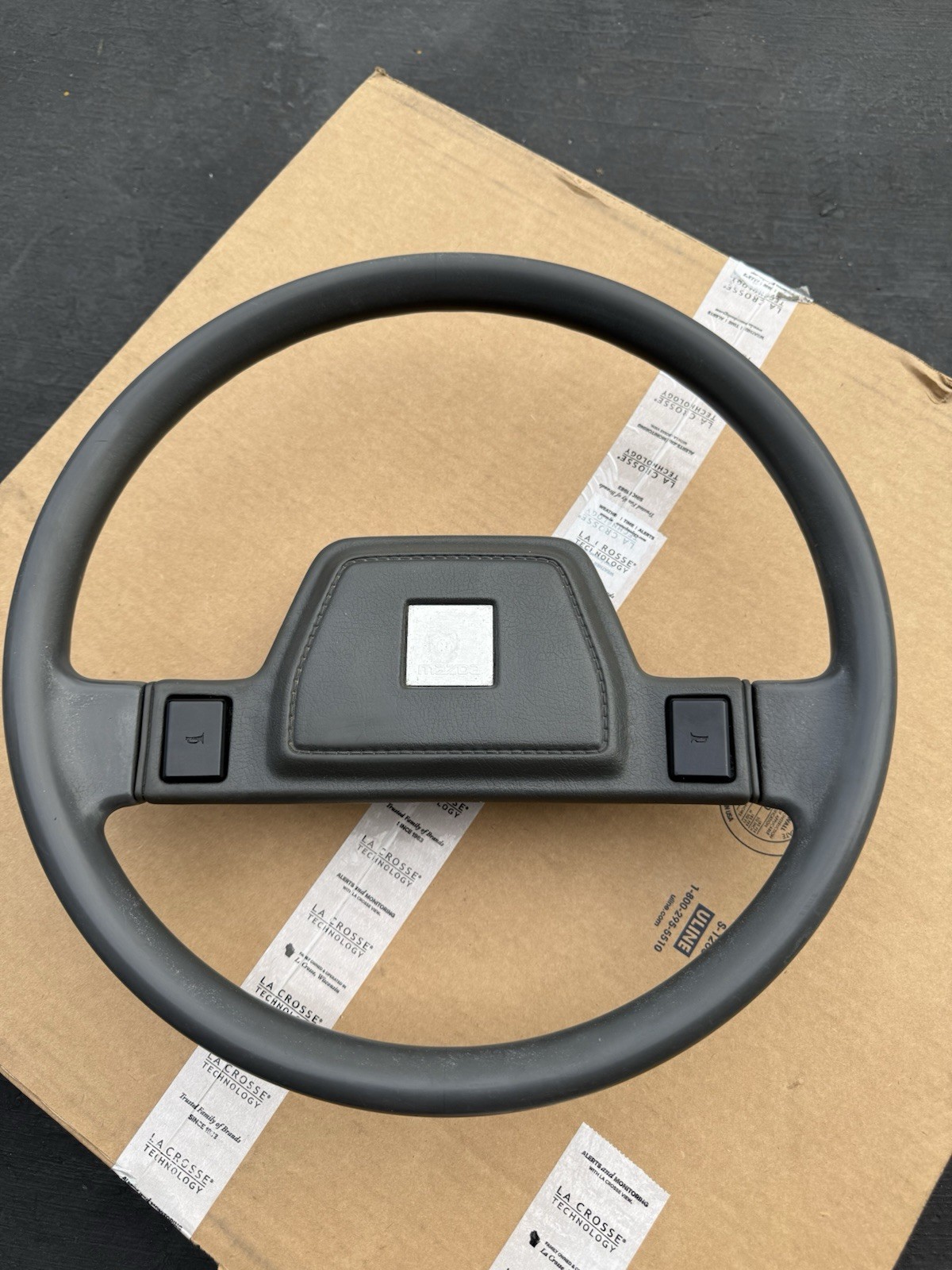 1986-1993 Mazda B2200 B2600 Pickup 2 Spoke OEM Steering Wheel Gray With Horn 1986-1993 Mazda B2200 B2600 Pickup 2 Spoke OEM Steering Wheel Gray With Horn