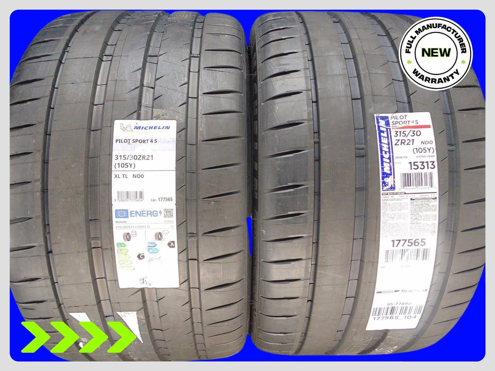 2 Brand New 315/30R21 Michelin Pilot Sport 4s ND0 SNI XL Tires Porsche 3153021