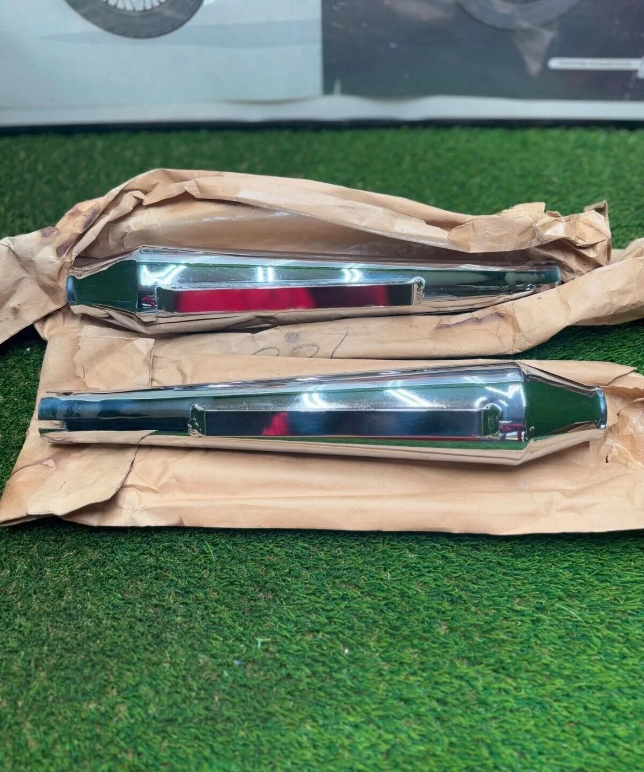 Harley Antique Knucklehead Flathead Panhead Chrome Muffler Set Bobber Harley Antique Knucklehead Flathead Panhead Chrome Muffler Set Bobber