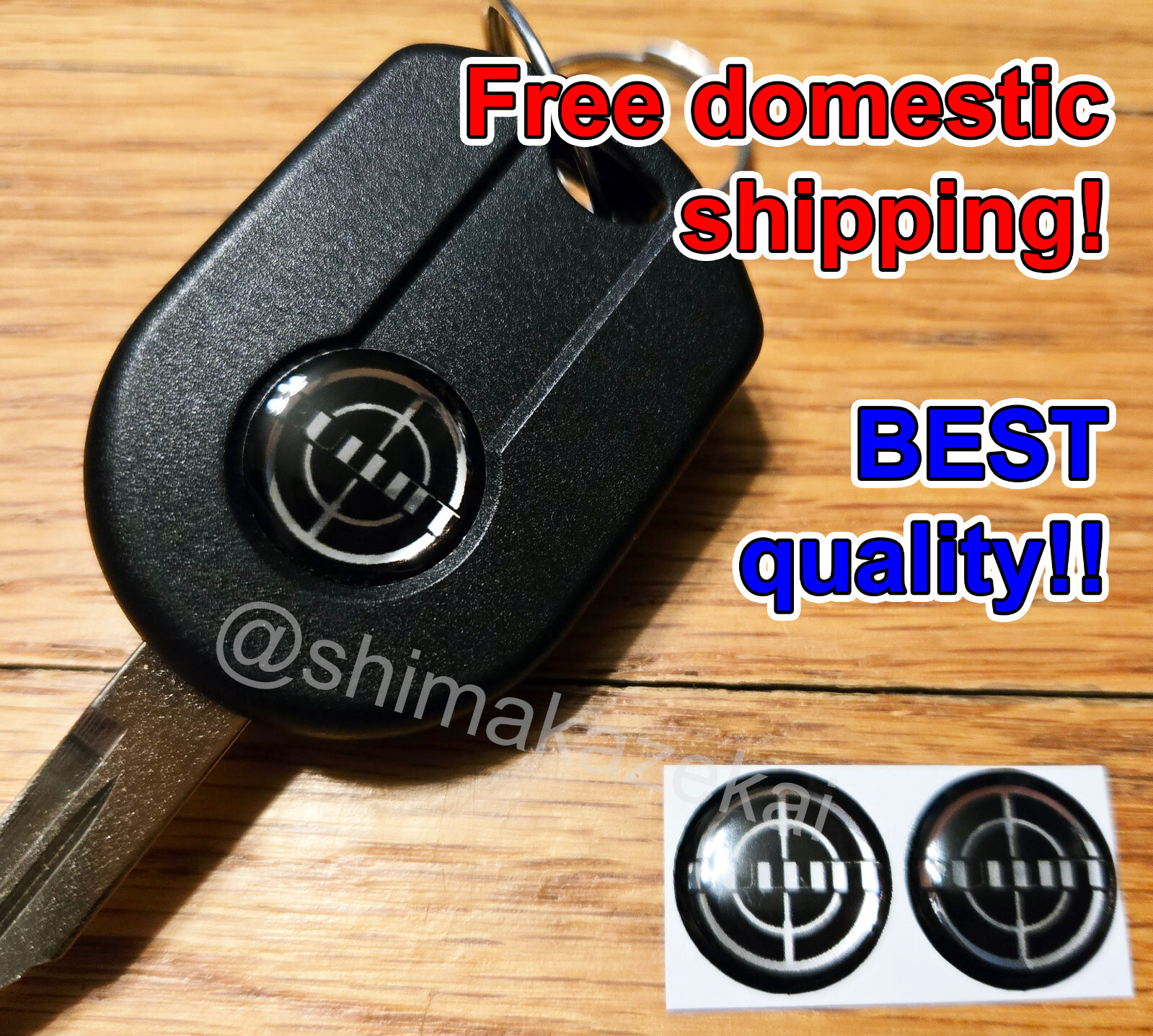 2x LOGO Ford Mustang BULLITT key FOB emblem 16mm resin sticker USA 
