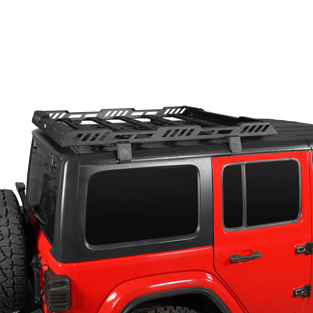 Fit 18-25 Jeep Wrangler JL/JT Top Roof Cargo Rack Luggage Carrier Steel Assembly