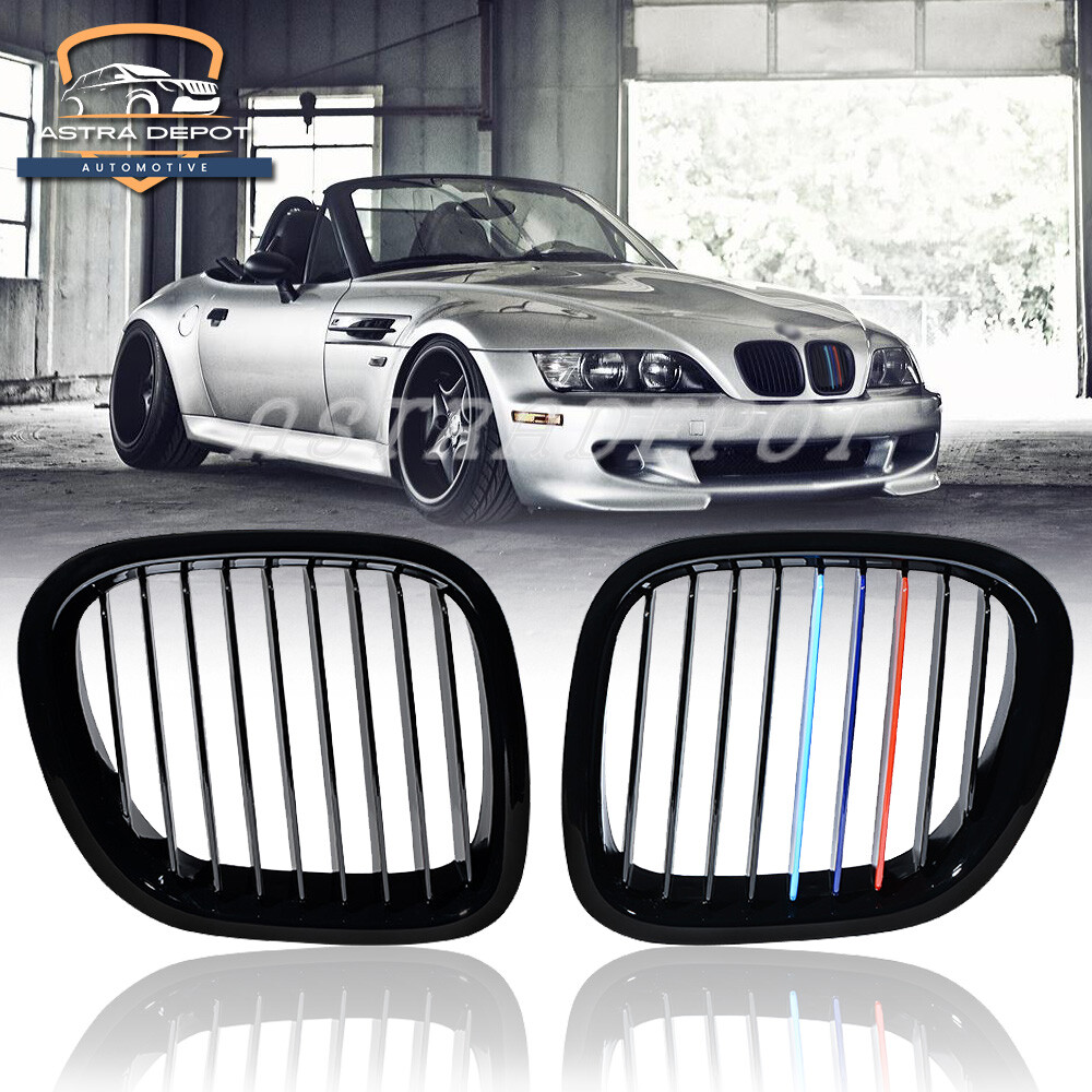 For 1995-2002 BMW Z3 Z-Series Front Kidney Grille Grill M-Color Gloss Black