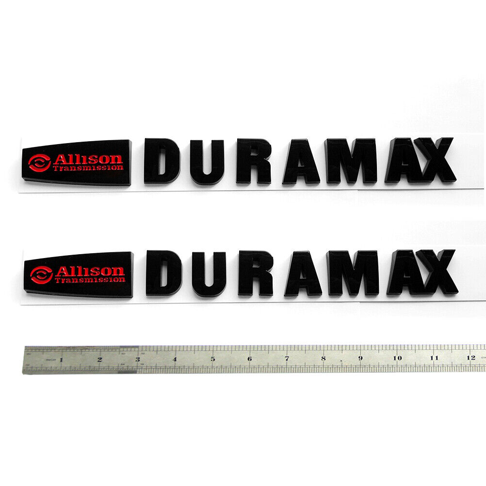 2x ALLISON DURAMAX EMBLEM Badges for SILVERADO 2500HD 3500HD L1 Black Red