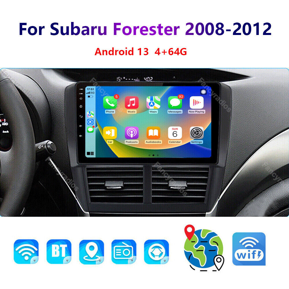 4+64G Android 13 For Subaru Forester 2008-2012 Carplay Car Stereo Radio GPS Wifi