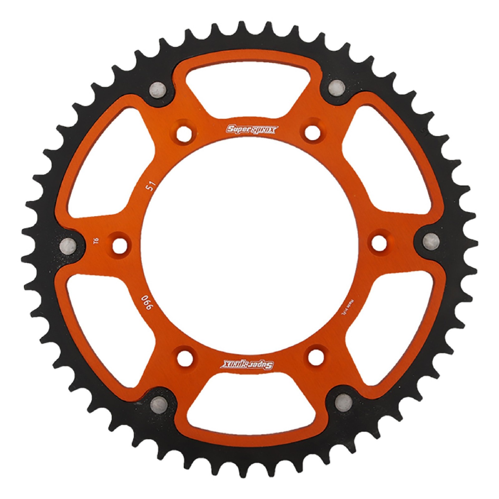 Supersprox Orange Stealth sprocket For 51T Chain Size 520; RST-990-51-ORG
