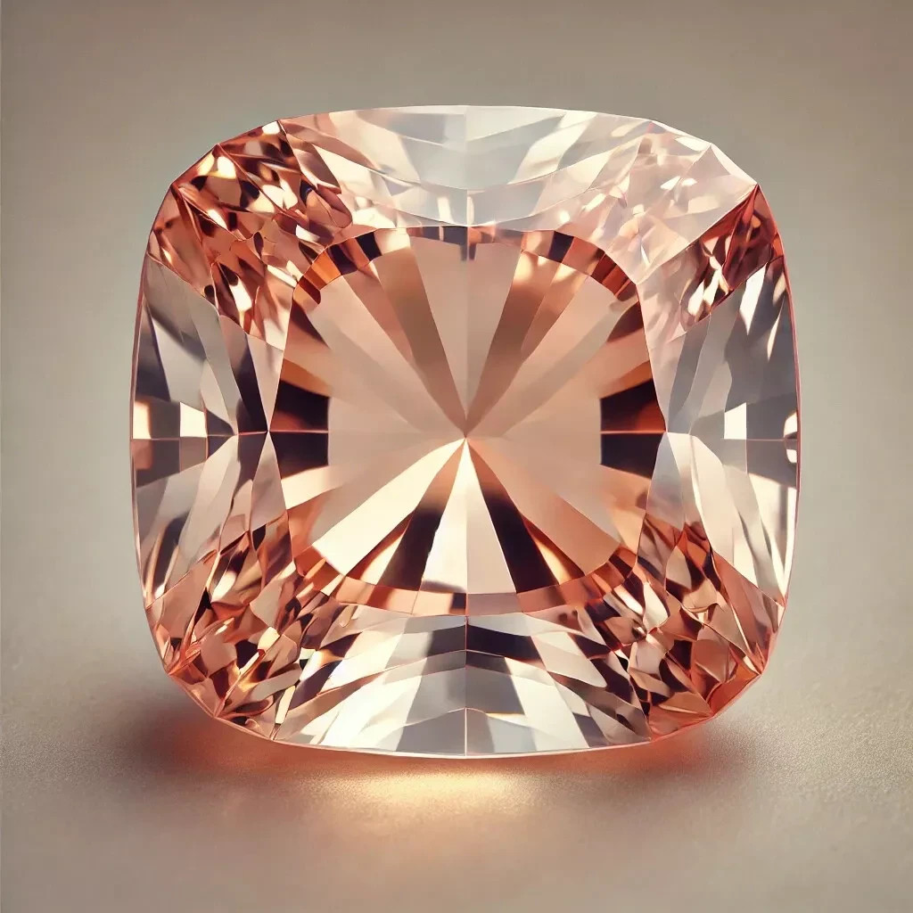 AAA Fine Quality Peach Morganite Loose 12 MM Radiant Cut Gemstone + Free Gift