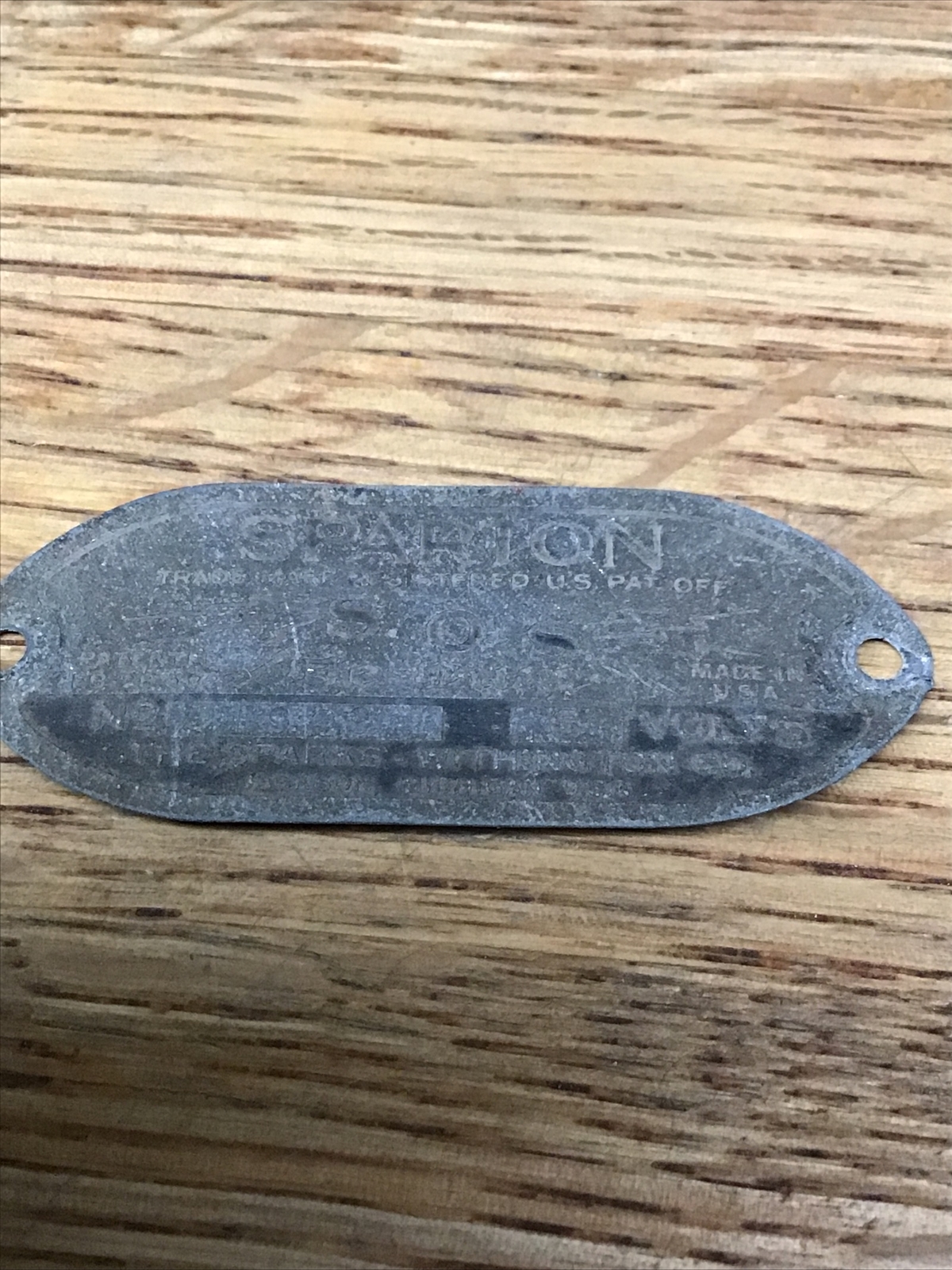 Very Early Sparton Model S-O-S  Antique Vintage Auto Car Plaque