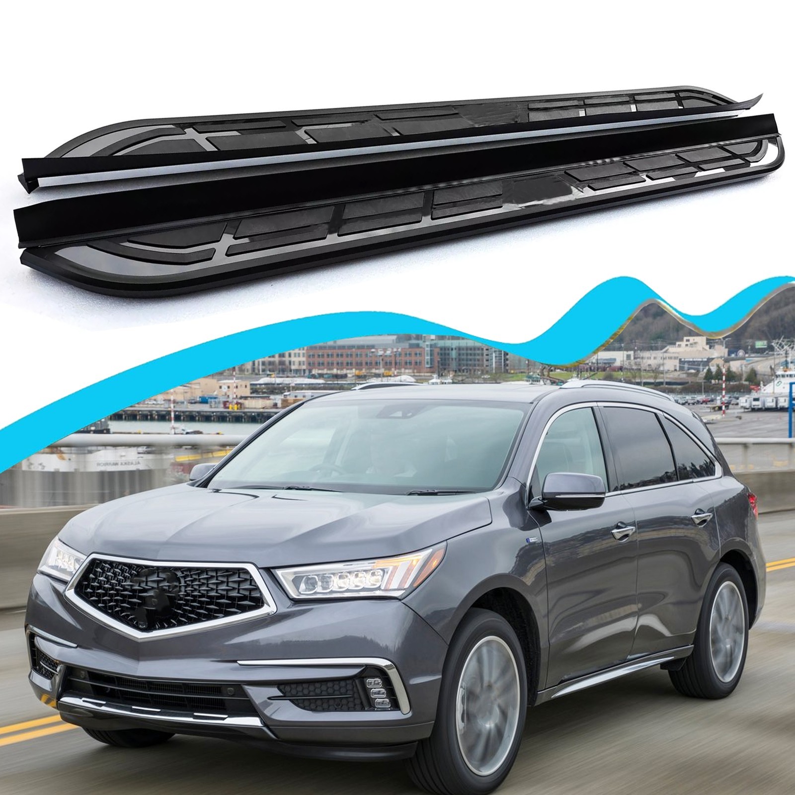 Alu Running Board Fits for Acura MDX 2014-2020 2021 Side Step Pedal Nerf Bars Alu Running Board Fits for Acura MDX 2014-2020 2021 Side Step Pedal Nerf Bars