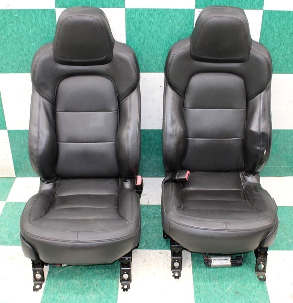 ⚠️WORN⚠️ 12\' C6 Vette Black Leather Heat Memory Dual Power Bucket Seats Pair WTY