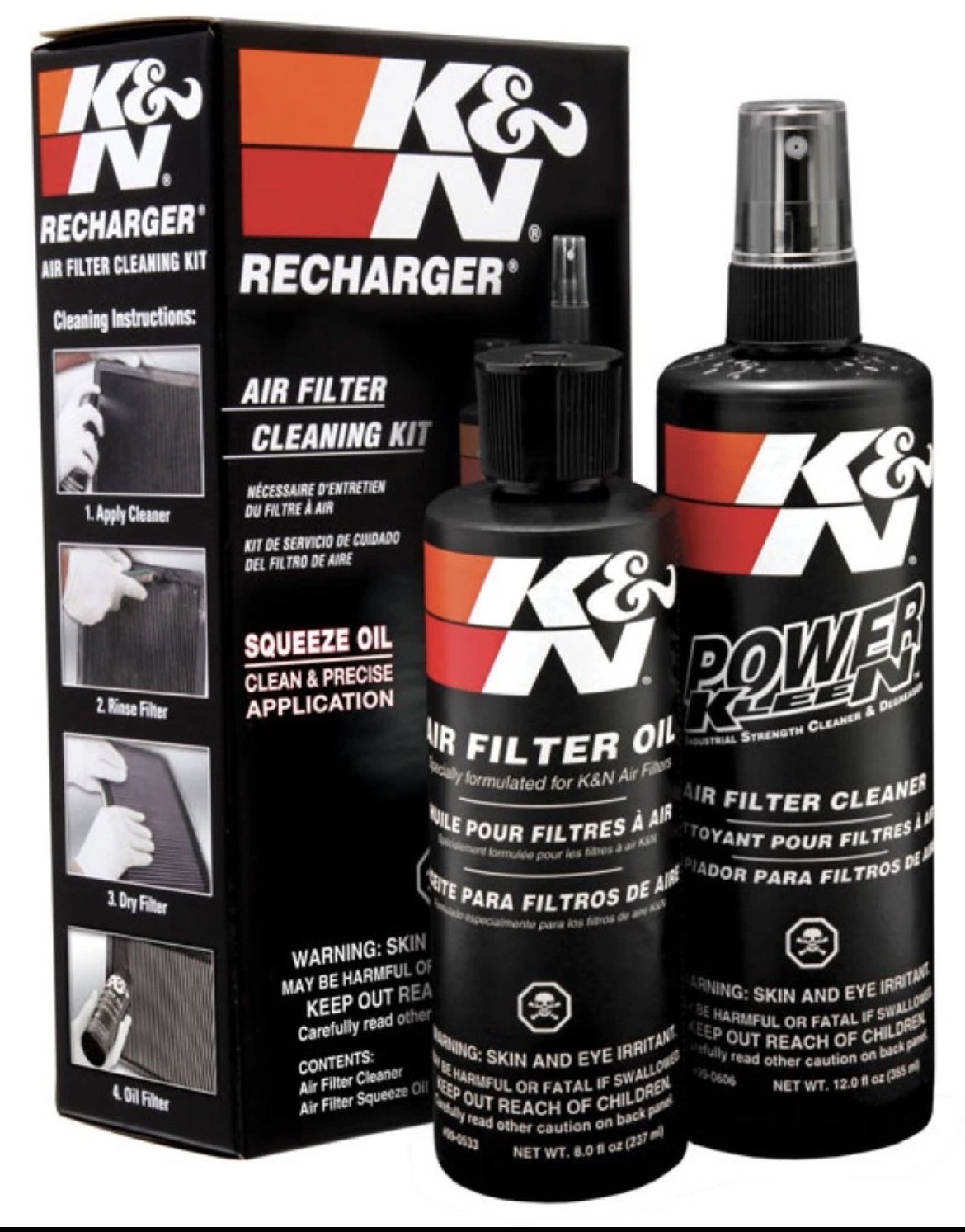 K&N Recharger Filter Care Cleaning Service Kit Squeeze Red 99-5050