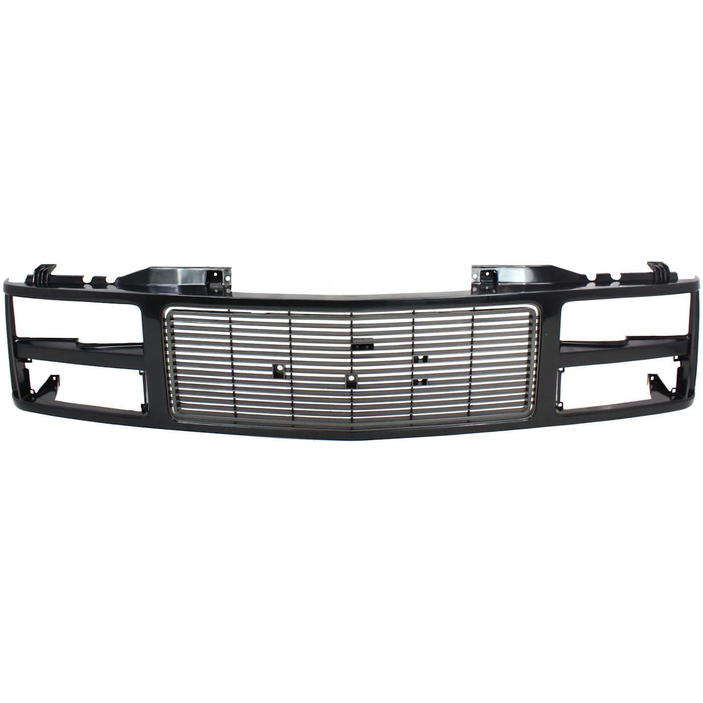 Grille For 88-99 GMC K1500 C1500 Black Plastic Fits Models with Dual Headlight