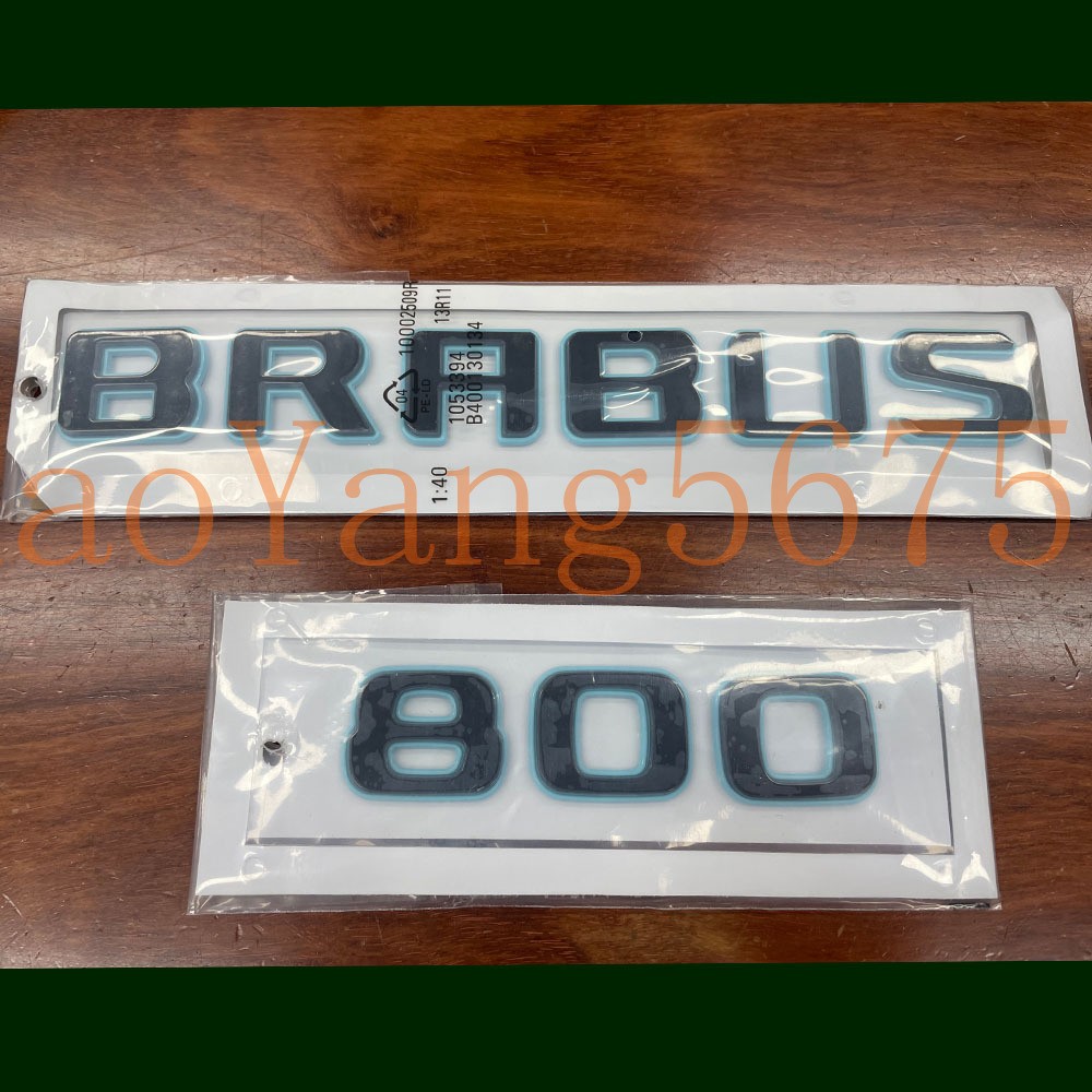 BRABUS 800 Emblem BLACK pale blue Rear Trunk Luggage Lid Logo Tailgate Badge AMG