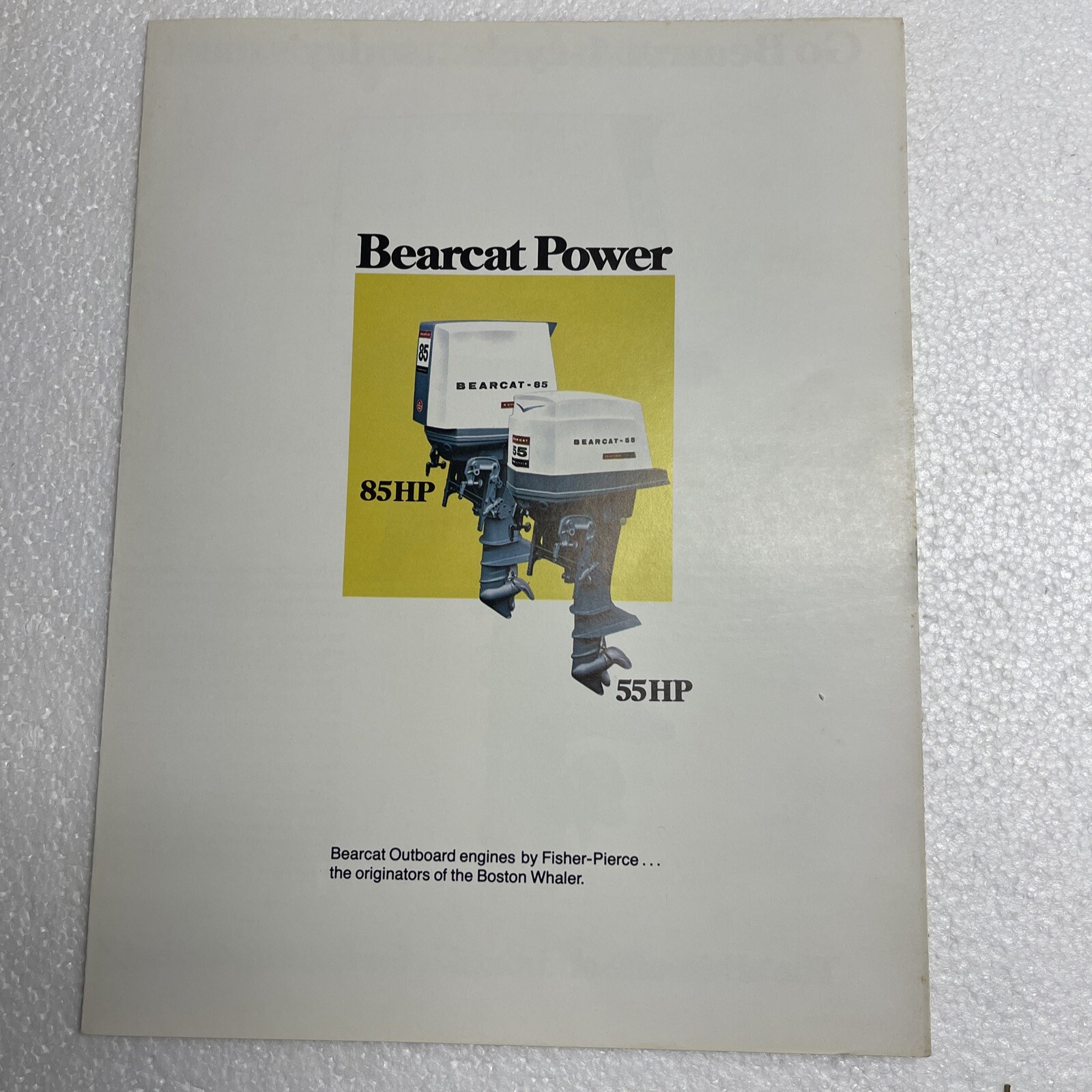 1970s Fisher Pierce 85 55hp 4Cycle Bearcat Outboard Sales Brochure Boston Whaler