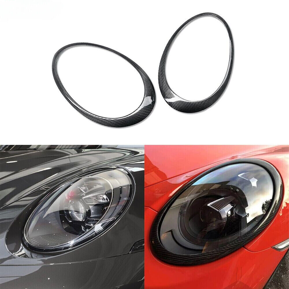 For Porsche911 991.2 Turbo S /Carrera Real Carbon Fiber Headlight Eyebrow Cover