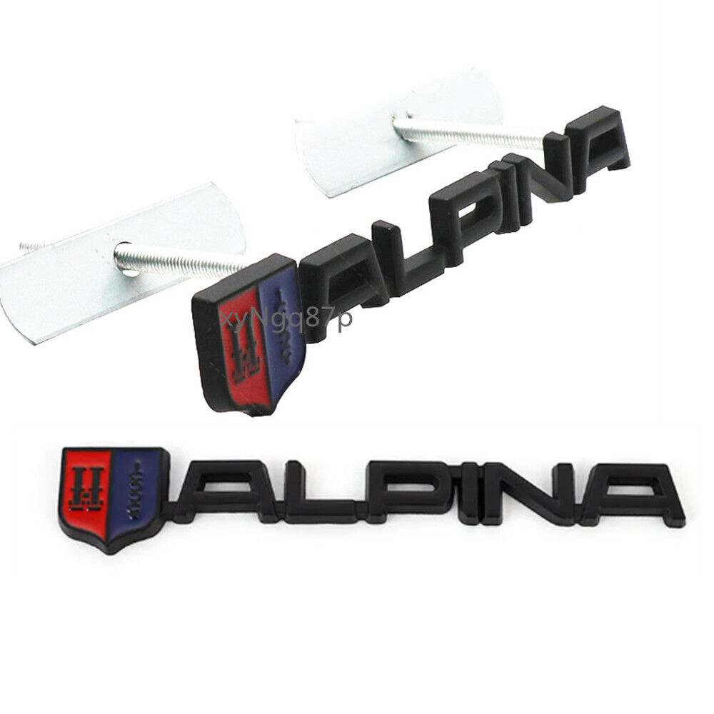 2x Black AUTO Front Hood Grille Badge Trunk Emblem Sticker for ALPINA B7 B3 B6